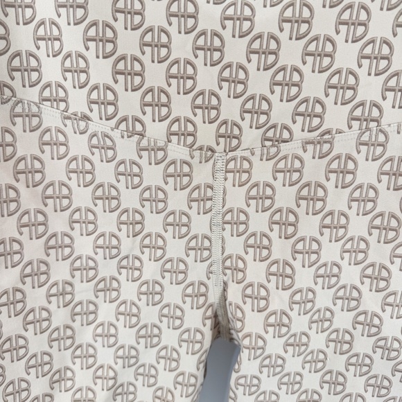 Anine Bing Tan Logo Bike Shorts M - Picture 2 of 5